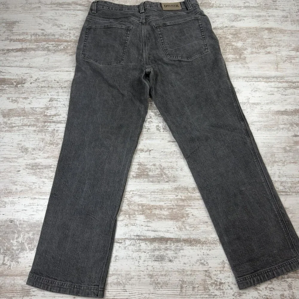 Duluth Trading Flex Ballroom Jeans Mens 32x28.5 Washed Black Stretch Gusseted
